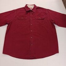 Wrangler Premium Quality Denim Shirt L Men's Red Long Sleeve Button Up RN#130273 image 14