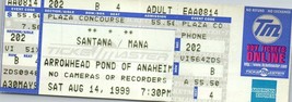 Santana Ticket Stumpf August 14 1999 Anaheim California - £35.09 GBP