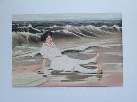 1908 Woman In Bathing Suit Postcard J Murray Jordan Antique Good Fish In The Sea - £5.67 GBP