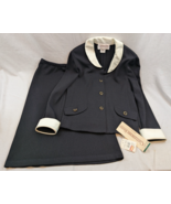 NWT CastleBerry Knits Women’s Black &amp; White 2 Piece Skirt Suit Size 10 - $74.24