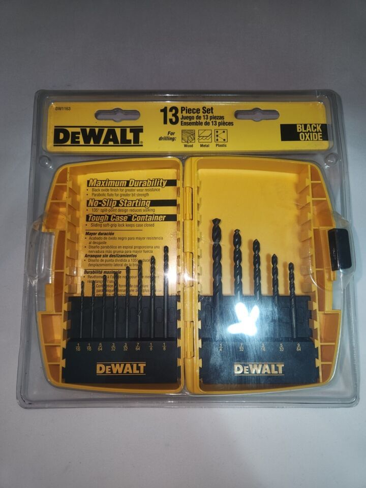 DEWALT DW1163 Drill Bit Set Black   Split Point - 13 Pieces Brand New - £28.58 GBP