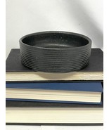 Vtg Zanesville Pottery Stoneage Modern Homespun Medium Low Bowl Matte Black - $24.31