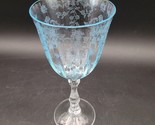 Vintage Fostoria Navarre Blue Beautifully Etched Water Goblet 7 5/8&quot; Tal... - $44.54