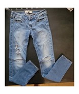 Hollister 1r blue skinny ripped leg jeans - $11.00