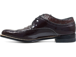 Stacy Adams Mens Dayton Burgundy Shoes Wing Tip  Ostrich Print Shiny 00375-05 image 5