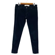 Abercrombie &amp; Fitch Womens 4/27 Navy Blue Velvet Skinny Jeans Low Rise Y2K - £19.19 GBP