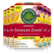 Traditional Medicinals Tea, Organic Immune Zoom Lemon Ginger, Supports Immune Fu - £49.55 GBP