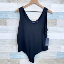 Rachel Roy Sleeveless Thong Bodysuit Black Round Neck Stretch Casual Womens XL - $39.59