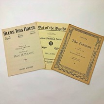 Set of 3 Music Sheets Bless this House Out of the Depths The Penitent - $9.89