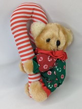 Giftco Bear Plush Candy Cane 7 Inch 1995 Christmas Stuffed Animal Toy - $6.95