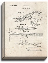 Fishing Lure Patent Print Old Look on Canvas - $39.95+
