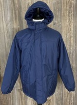 Habband&#39;s Ice House Parka Winter Jacket Men&#39;s Medium Navy Blue Polyester  - £21.78 GBP