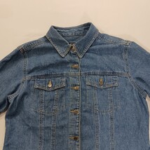 Crazy Horse CHPU2672 Women's M Petite Blue Denim Long Sleeve Button Up Jacket image 13