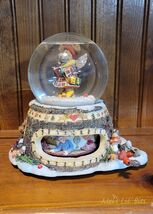 Angel Moose Maple Tree Christmas Holiday Musical Animated Snow Globe - $71.25