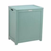 Turquoise Wooden Hamper Bathroom Laundry Storage Bin Clothes Basket Lid ... - £171.01 GBP