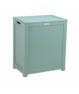 Turquoise Wooden Hamper Bathroom Laundry Storage Bin Clothes Basket Lid ... - £171.40 GBP