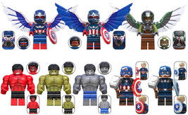 8Pcs Marvel Superheroes Minifigure Red Hulk Captain America with Wing Mi... - $22.39