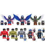 8Pcs Marvel Superheroes Minifigure Red Hulk Captain America with Wing Mini Block - $22.39