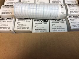 (5) MOORE 4-3/8" CHART RECORDER PAPER ROLL 10720-340 0-6000 RARE (5 ROLL... - $18.81