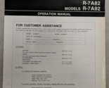 Sharpe Carousel II Convection Microwave Oven Operation Manual Model R7A8... - £7.77 GBP