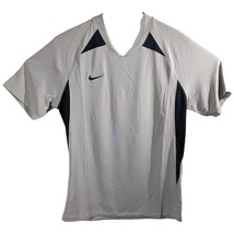 Nike Gray Soccer Shirt Mens Sz Large Football Practice Running Top Black... - £22.72 GBP