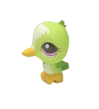 LPS Little Pet Shop Bird Green White Purple Large Eyes Genuine Plastic Toy - $11.52 CAD