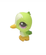 LPS Little Pet Shop Bird Green White Purple Large Eyes Genuine Plastic Toy - $11.54 CAD
