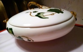 Metlox California Ivy Hand Painted PoppyTrail Round Covered Vegetable Bowl 9.5" image 5