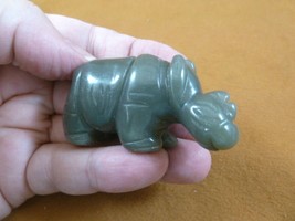 (Y-RHI-736) green Jade RHINO rhinoceros gemstone FIGURINE carving I love... - £13.96 GBP