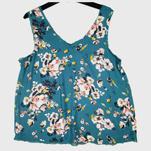 Torrid Georgette Chiffon Tank Top Women&#39;s Size 00 Lightweight Teal Floral - £13.19 GBP