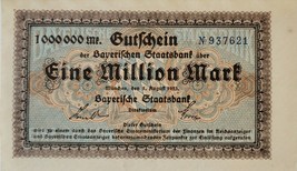 GERMANY 1 000 000 MARK REICHSBANKNOTE 1923 BLUE VERY RARE NO RESERVE - $18.46