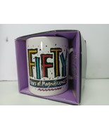 &quot;Fifty Years of Magnificence&quot; Happy Birthday Coffee Mug Amscan Vintage 9... - £11.75 GBP