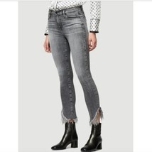 FRAME Le High Skinny Jeans Frayed Hem Whiskered Stretch Berwick Black Sz... - $29.99