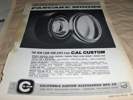 vintage advertisement for &quot;Pancake Moons&quot; hub caps by Cal Custom  - £7.83 GBP