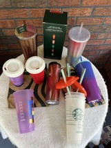 Lot 15 Starbucks Cups Mugs Tumblers Studded Limited Edition Hot Cold Straws Bags - £37.96 GBP