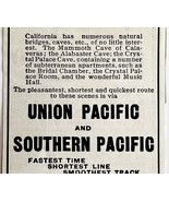 1904 Union Southern Pacific Railway California Caves Advertisement Railroad - €17,30 EUR 1904 Union Southern Pacific Railway California Caves Advertisement Railroad - €17,30 EUR