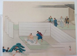 Antique Japan woodblock print-Seppoku/Mass Suicide  47 Ronin Samurai ETSUDO - $150.00