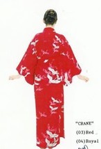 Genuine Japan Lady Kimono- White &amp; Pink Crane birds 528 - £119.62 GBP