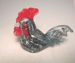 Handblown English Langham Grey ROOSTER/COCKERAL bird - $55.00
