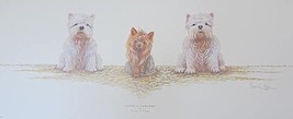 Poster Size Print-Warwick Higgs THREE&#39;S COMPANY 3 Terrier Dogs-Yorkshire... - $9.99