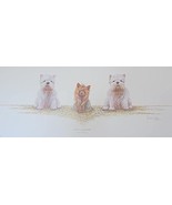 Poster Size Print-Warwick Higgs THREE&#39;S COMPANY 3 Terrier Dogs-Yorkshire... - £7.98 GBP
