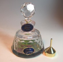 Handcut German/Paris  Lead Crystal  Perfume Bottle,Irrisdecent bottom + Funnel - £76.30 GBP