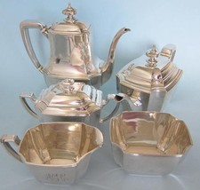 Sterling Silver TIFFANY 5 Piece Set-Coffee Pot,Teapot,Sugar,Creamer,Waste 76+toz - £7,993.55 GBP