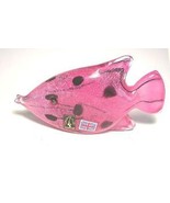English Langham Glass handblow tropical Dotty pink FISH - £58.84 GBP