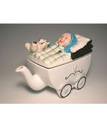 British KENSINGTON Teapot-Babe in Carriage + Teddy Bear - £43.83 GBP