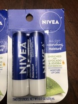 2X Nivea Moisture Lip Care 2pack 0.17 oz each Enriched With Avocado Total Of 4 - £9.53 GBP