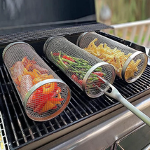 Cookware Outdoor round BBQ Barbecue Cages Barbecue Grill Grate Camping Picnic - £10.47 GBP