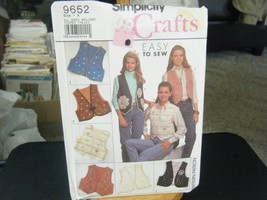 Simplicity 9652 Misses Vest Pattern - Size XXS &amp; Petite Bust 27 to 31 1/2 - £4.19 GBP