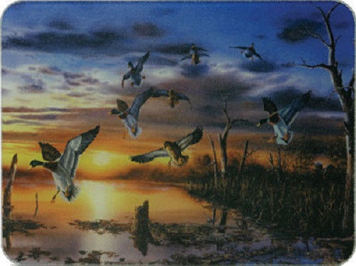 Mallard Ducks Coming in for a Landing in Lake Tempered Glass Cutting Board - $19.99