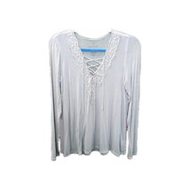 American Eagle Baby Blue Size Medium Soft &amp; Sexy Long Sleeve Lace Up Nec... - $13.10